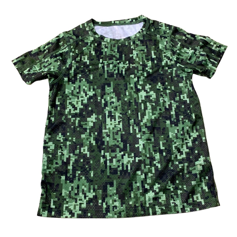 Ideology | Boys Digital Camouflage T-Shirt Size Large Green Black